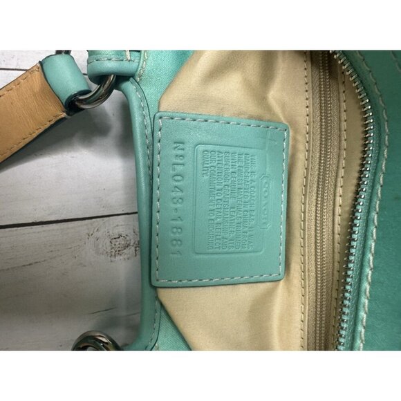 Vintage Coach Blue Soho Canvas & Leather Tote Buckle Front Flap L043-1881 VGUC* - Picture 7 of 7